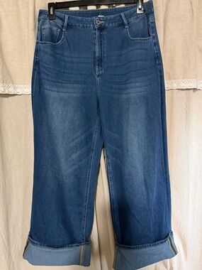 Halara Wide-Leg Cuffed Women's Jeans size Xl